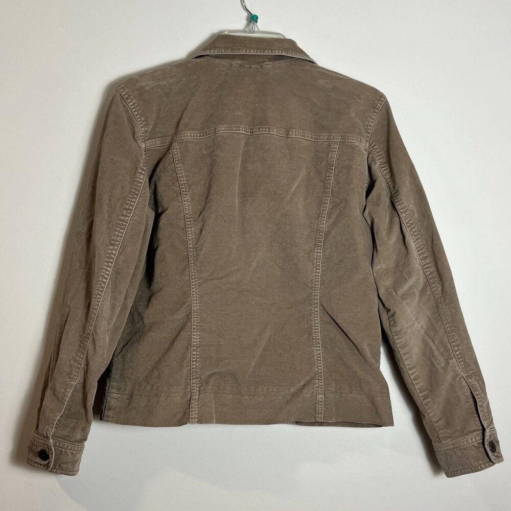 LL Bean Womens Small Corduroy Trucker Jacket Tan Taupe Cotton Blend Lined 0DDN4 - Picture 4 of 7